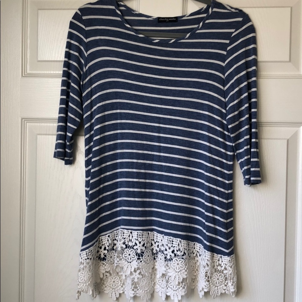 Cha cha vente striped top
